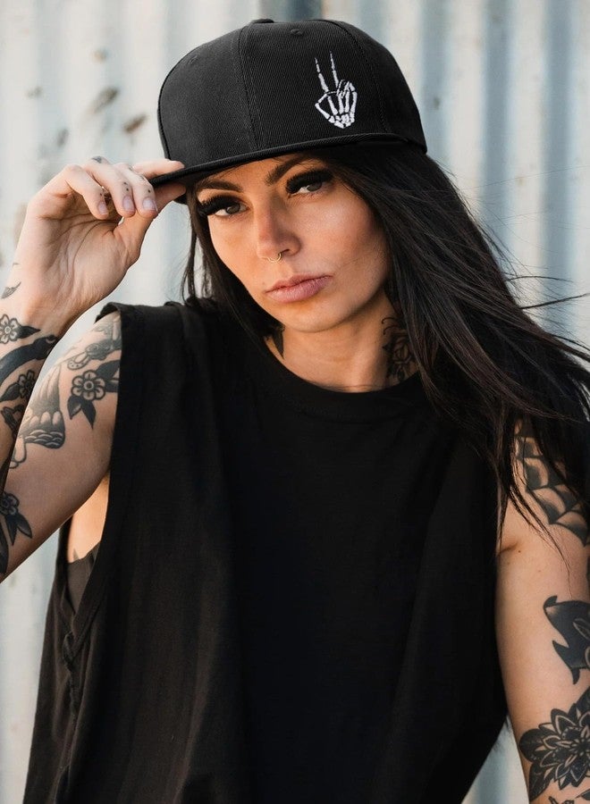 MixYoke Skeleton Hand Snapback Hats for Men Women, Hip Hop Flat Bill Hats Cool Hat - Image 3